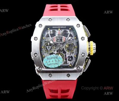 Swiss Replica KV Richard Mille RM 11-03 Red Rubber Band Flyback Chronograph Watch